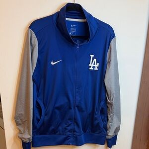 Nike LA Dodgers Royal Blue & Heather Gray Team Track Jacket, XL